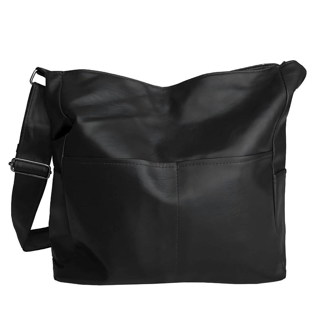 Donalee Shoulder Bag, Tote Bag, A4 Size, ShoulderCrossbody Bag, Large Capacity, Leather, Women's (Black)