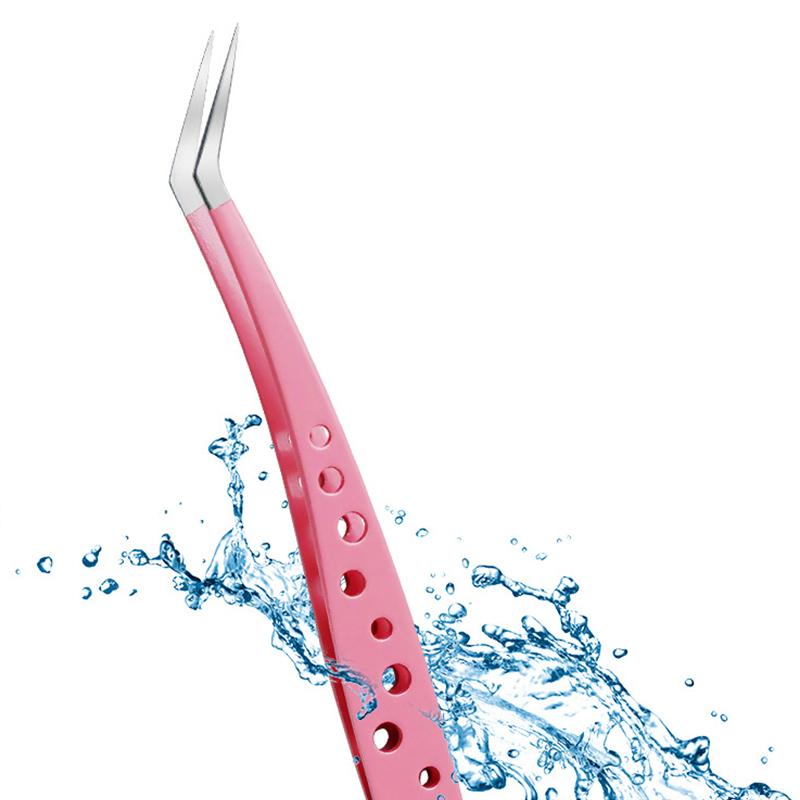 Multifunctional Tweezers Stainless Steel Eyelash Tweezers Grafting False Eyelash Patches False Eyelash Aids Portable Tweezers