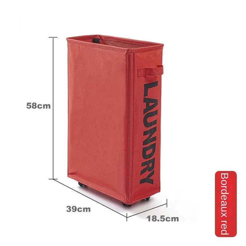 Laundry Basket with Wheels Space Saving Foldable Waterproof Sorter And Home Storage Organizer Dirty Clothes Yoga Mat Storage