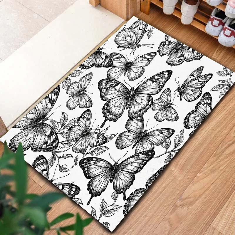 Black White Animals Pattern Square Carpet,Area Rug,Carpet Rug for Living Room Bedroom Sofa Playroom Decor,Non-slip Floor Mat,Holiday Birthday Gifts