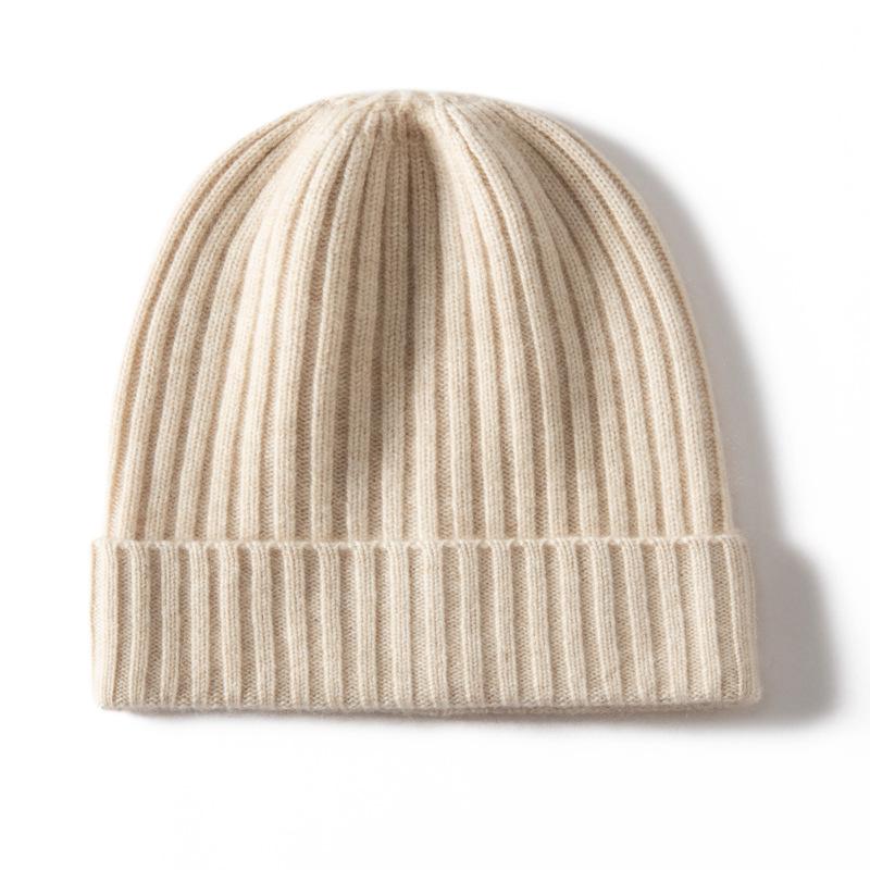 Treasure Series Cashmere Beanie: Unisex Thick Knit Wool Hat with Baby Yarn
