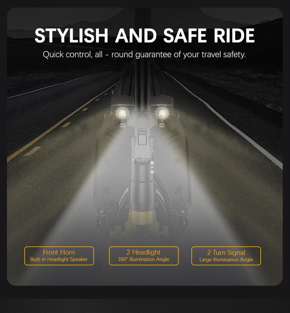 OOTD S30 Offroad Elektroroller 10" Reifen 1200W*2 Dualmotor 52V23.4Ah Akku 65km/h Höchstgeschwindigkeit 60km Maximale Reichweite