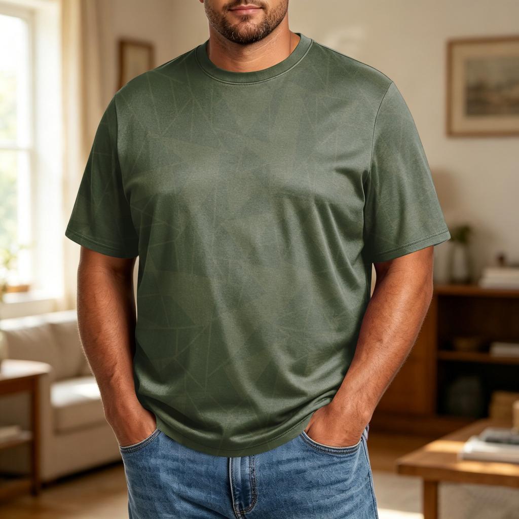 Men's Big Size Casual T Shirt Breathable Loose Fit Short Sleeve Crew Neck Tee Top for Everyday Wear Summer Outdoor Activities