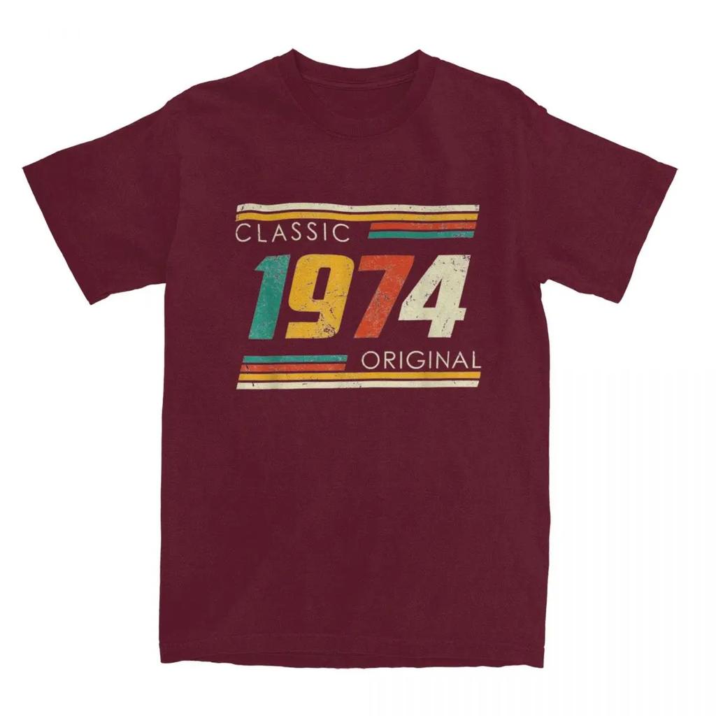 Original Born In 1974 Men Women T Shirts 50 Year Old 50th Birthday Apparel Tees T-Shirts Graphic Printing Clothing