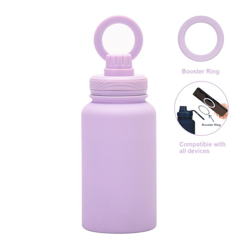 Magnetischer Halter Wasserflasche: 650ML Isolierte Edelstahl-Sportflasche mit weiter Öffnung für den Außenbereich