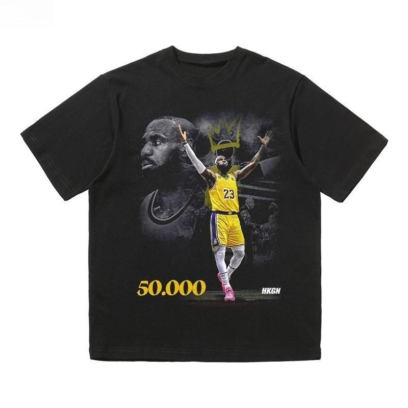 

2025 Осінньо-зимова парна спортивна футболка з чистої бавовни, приємна до шкіри, з принтом, зручна, трендова, чоловіча та жіноча футболка 4XL