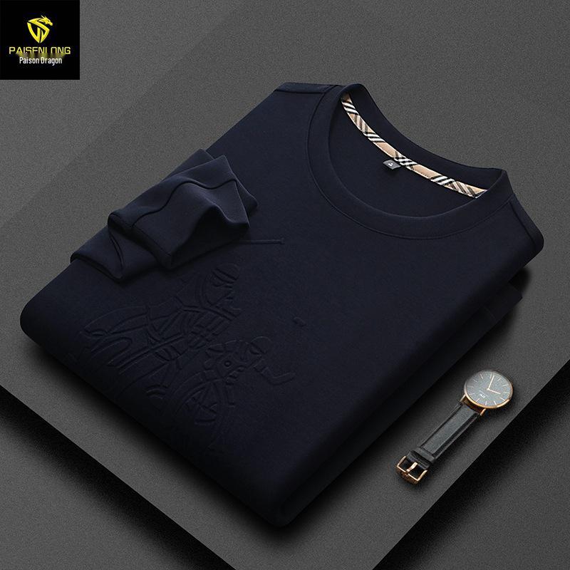Sweatshirt épais à col rond pour homme Paisenlong 2025: Tendance Européenne & Américaine Automne/Hiver pour l'Âge Moyen à Avancé