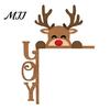 Decorazione Murale Natalizia da Interno, Segno Angolare in Legno per Porta di Natale, Ornamento Festivo a L da Appendere, Regalo per Festa in Casa, Babbo Natale Renna Pan di Zenzero