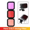 Hero 5/6/7 Tauchfilter Rote Lila Rosa Objektivdeckel Dreifarbige Schutzlinse Für GoPro Hero 5 6 7 Action-Kamera Zubehör