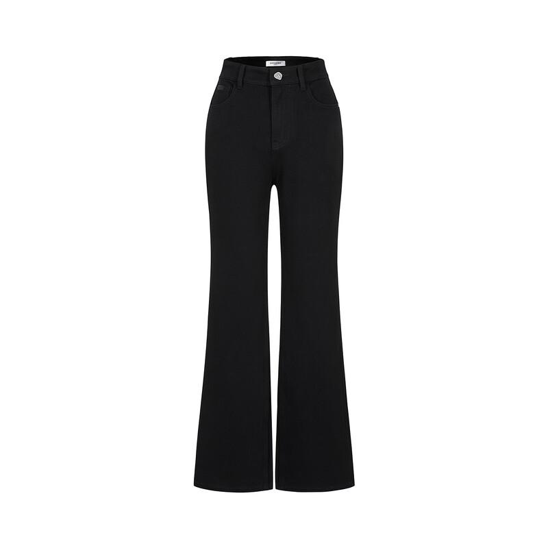 JUZI Anna-Co Women's Slim-Fit High-Waisted Flared Black Jeans