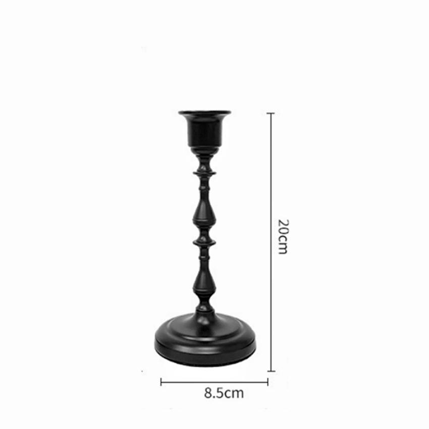 Black Wrought Iron Retro Candlestick Ornament for Christmas, Halloween, Weddings