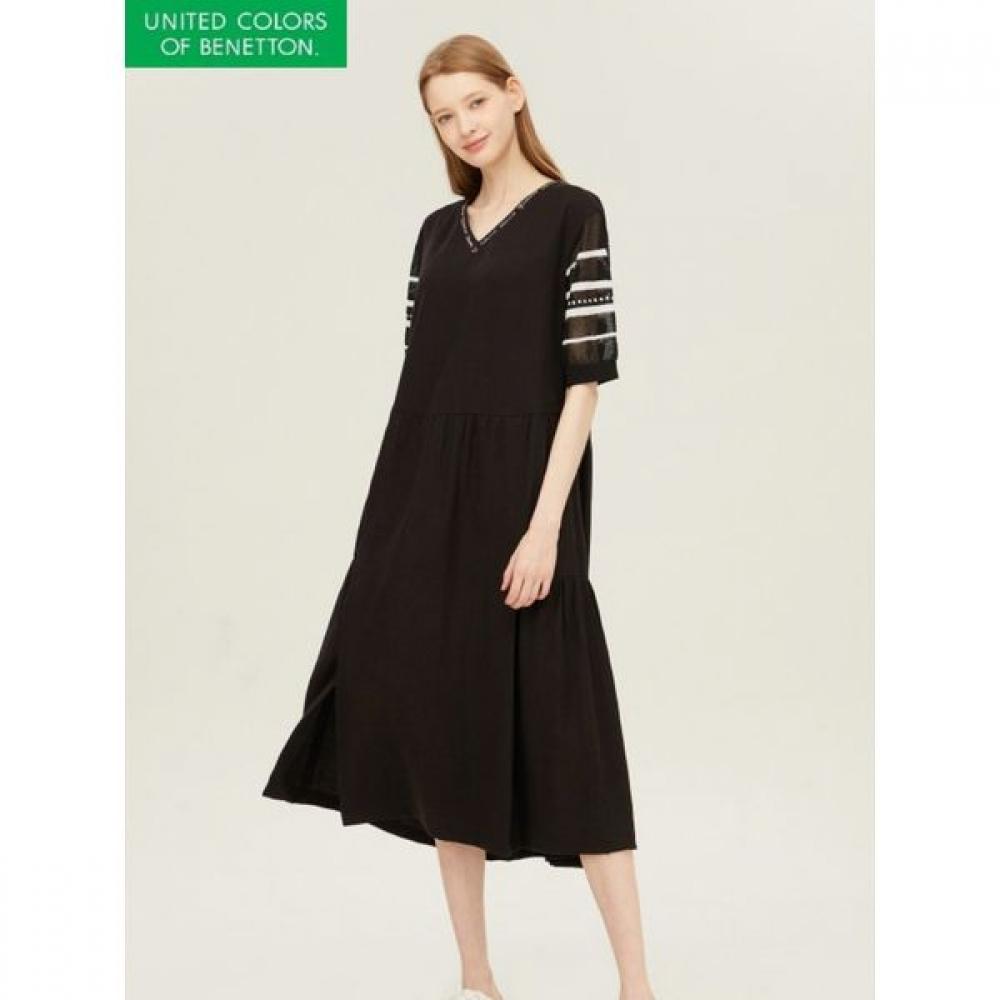 

[benetton] Knit Sleeve Dress Baopa1531 BK/42