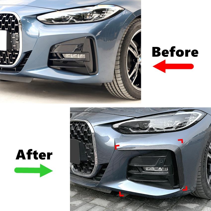 Für BMW 4er G22 G23 G26 M Sport 2020 2021 2022 2023 Frontstoßstange Splitter Nebelscheinwerfergrill Spoilerabdeckung Lüftungsöffnung Windmesser