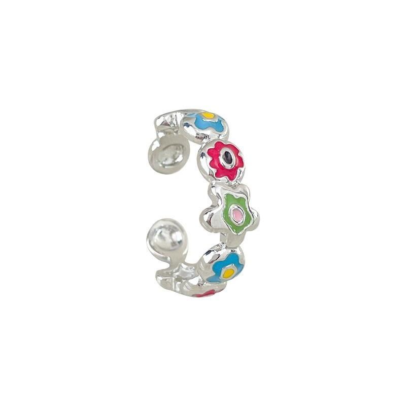 Creative Adjustable Floral Ring For Women Featuring Unique Colorful Spring Style Summer