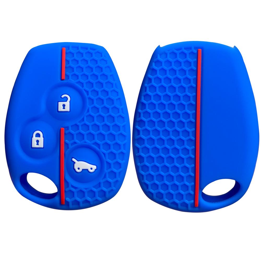 

Для Renault Logan Duster Clio Lll Traffic Для Nissan Terrano Almera 2-кнопочный силиконовый чехол для ключа автомобиля, крышка, брелок, корпус