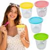 Ripple Texture Ice Cream Storage Cup Compatible with Ninja Creami NC500 NC501 NC700 701-800ml Capacity Food Grade Plastic Container with Lid