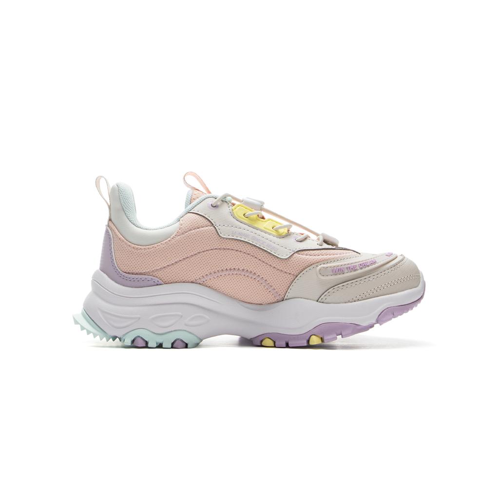 Li Ning Kids Sports Lifestyle Series Synthetic Leather Fashion Non-Slip Anti-Kick Shock Absorption Low-Top Casual Shoes Kids casual shoes YKCU192-2
