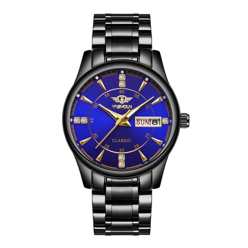 Top Brand Business Fashion Men's Watch Double Calendar Men's Luminous Waterproof Quartz Watch