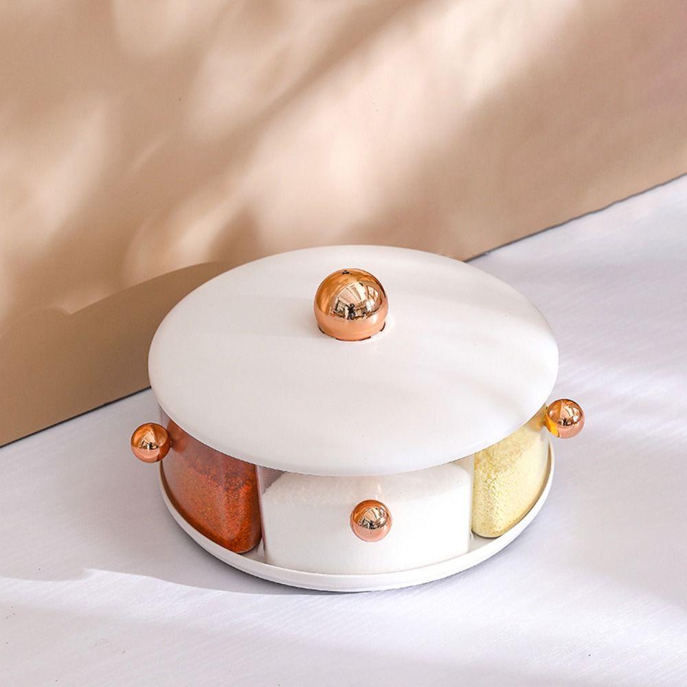 

Practical with Spoon Seasoning Box PET Moisture-proof Spice Jar Anti-slip Durable Kitchen Accessories белый