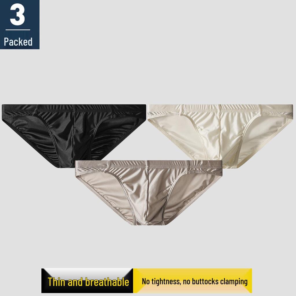 Premium Satin Men's Ice Silk Breathable Trendy Briefs