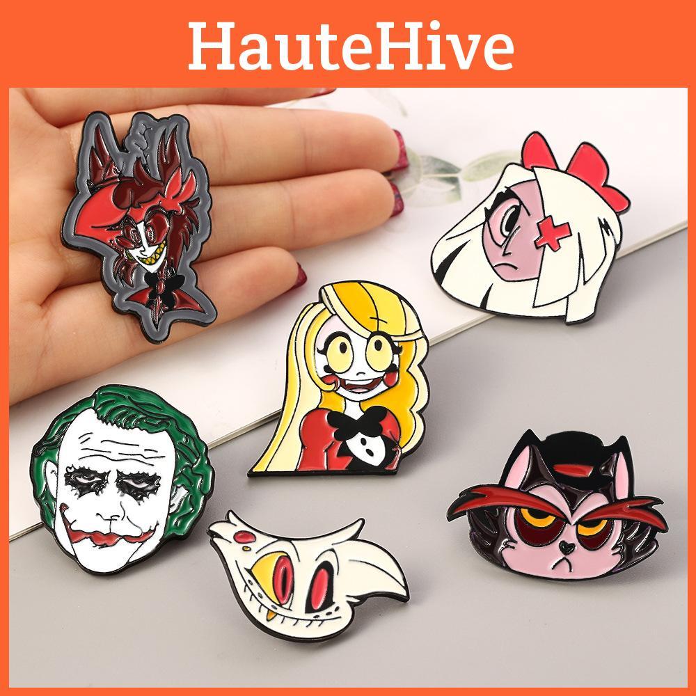 Hazbin Hotel Cartoon Drip Oil Alloy Brooch Geometric Style Factory Direct Sales