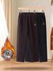 Mom's Velvet Winter Straight-Leg Elastic Waist Pants - Thick, Slimming, Versatile, Long, Deep Crotch for Grandma