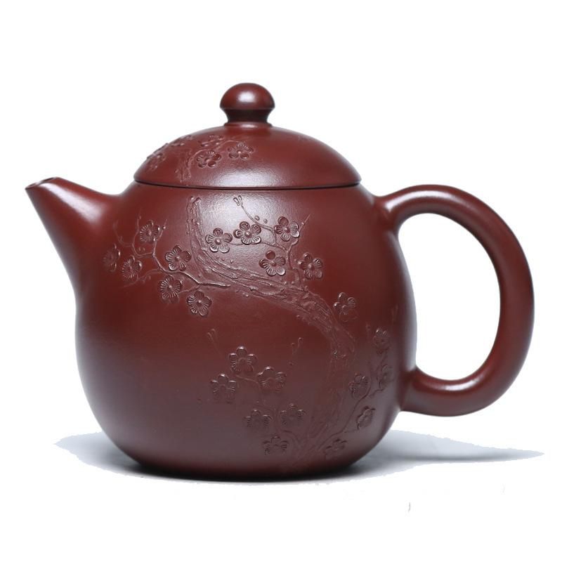 

380 мл китайские чайники из фиолетовой глины Исин, чайник ручной работы из сырой руды с фиолетовой глиняной кровью дракона, чайный сервиз «Цзыша», чайная утварь
