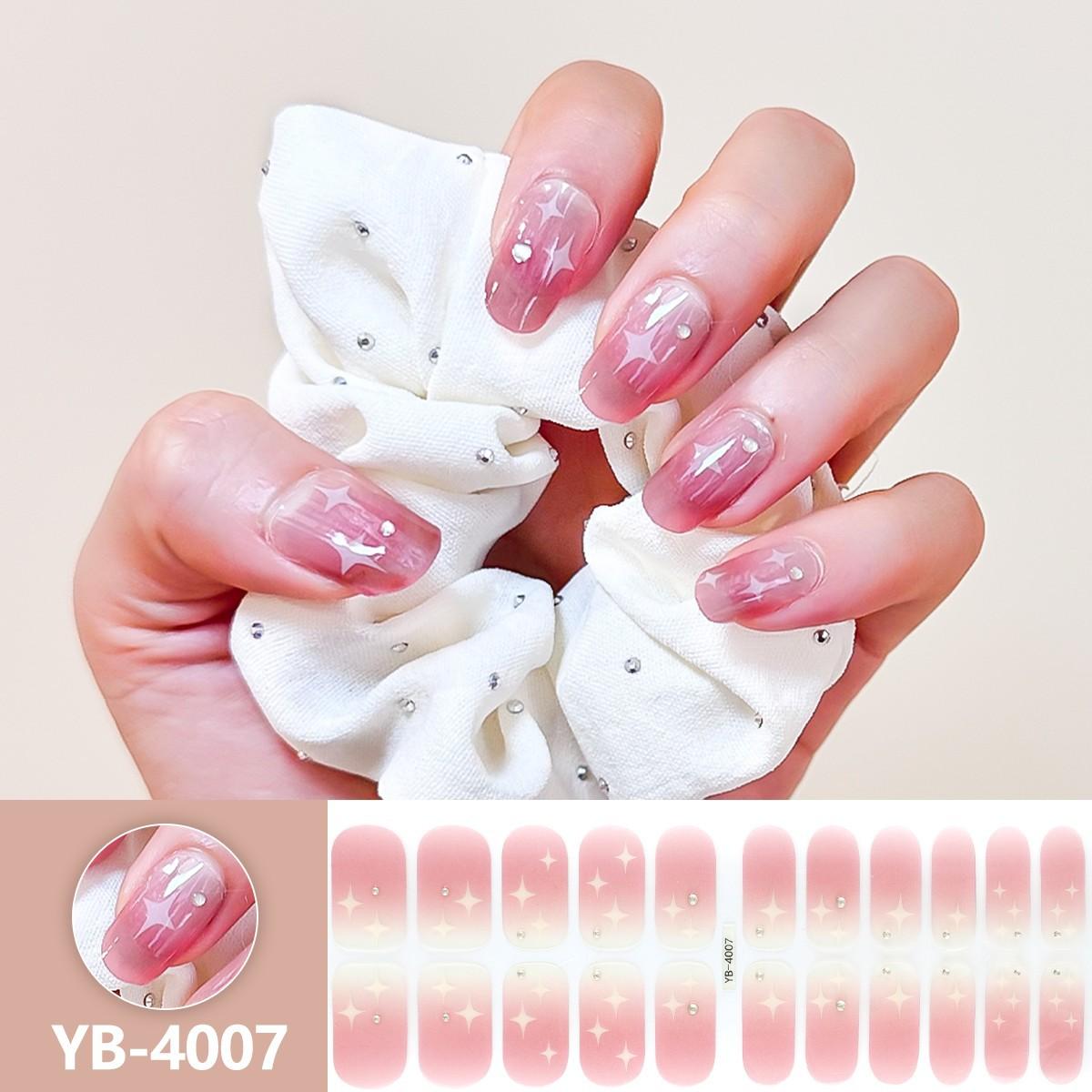 UV Semi-Uitgeharde Gel Nagelfolie Stickers Strips French Langdurig Volledige Dekking LED Gel Semi-Uitgeharde Nagel Gliders voor Nagelverlenging white