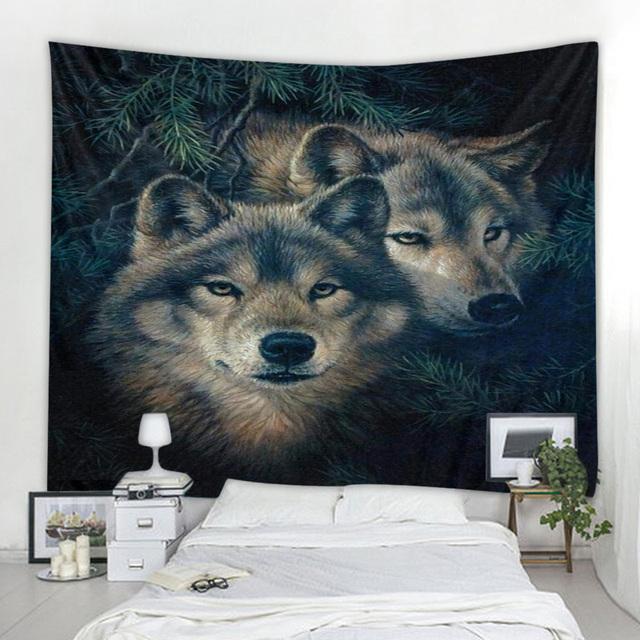 

Волк креативный гобелен настенное украшение тигр лев узор гобелены домашний текстиль стены богемное украшение Tapiz 230x180cm