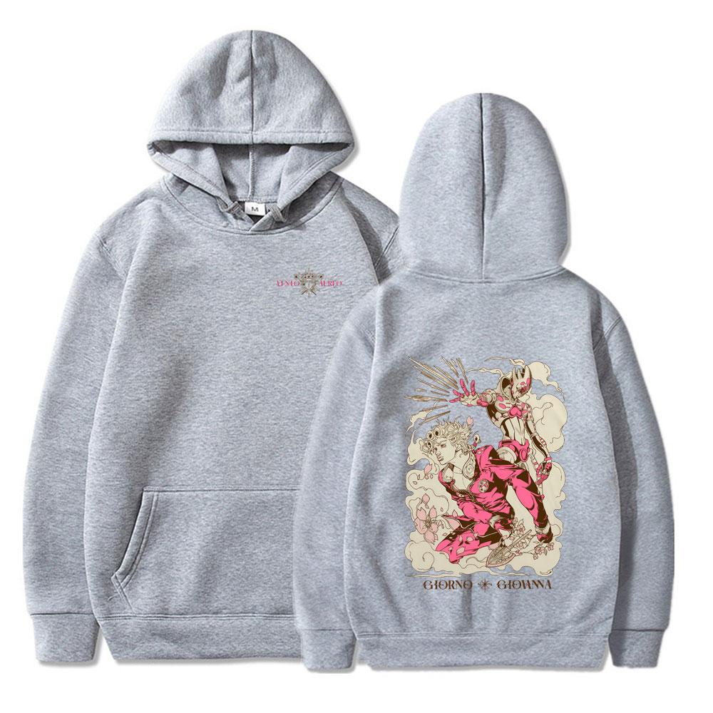 Anime Jojo Bizarre Adventure Hoodies Higashikata Josuke Manga Graphic Sweatshirts Men Women Casual Long Sleeves Fleece Clothing