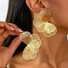 Exquisite Gold Flower Necklace & Dazzling Floral Stud Earrings - High-End Luxury Collection