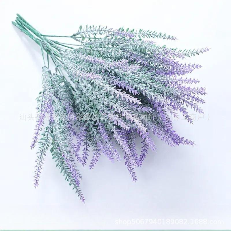 Lavender Flocking Wheat Ears Artificial Potted Plant - 5 Forks