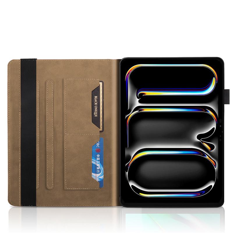 Pour Étui iPad Pro 13 M4 13" Arbre en Relief Portefeuille Cuir PU Housse à Rabat pour Funda Coque iPad Pro 13 Pouces 2024