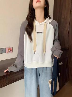 Women's Retro Embroidered Letter Hoodie - Loose, Chic, Casual Autumn/Winter Top