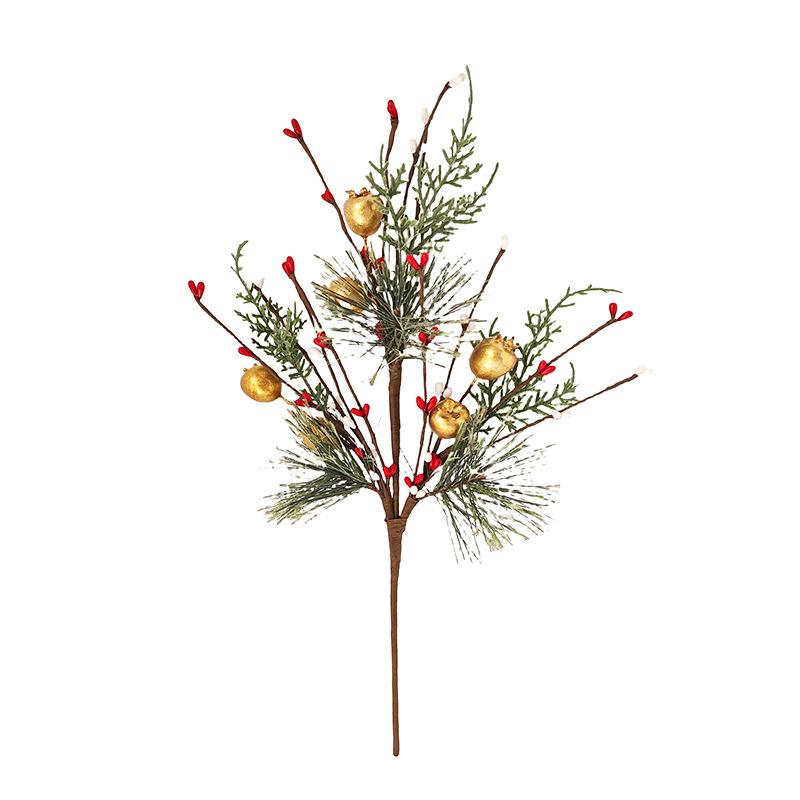 New berry pine candle holder wreath pine cone snowflake Christmas candle rattan home decoration