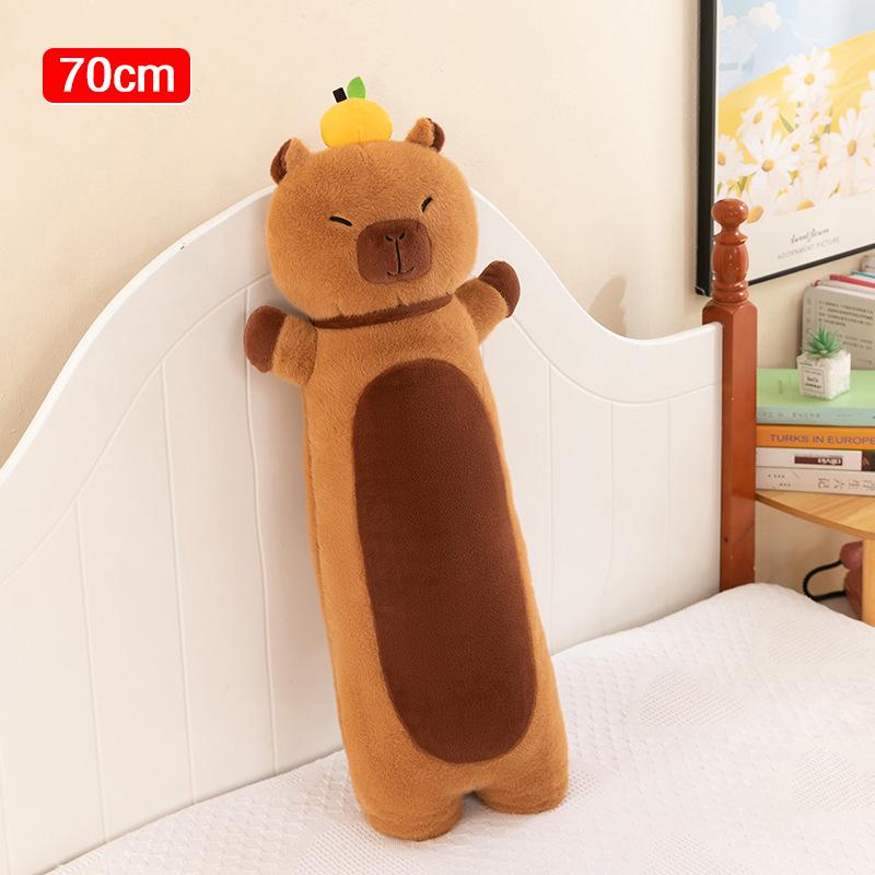 

53/70Cm Long Strip Capibala Plush Pillow Plush Toy Creative Large Capybara Sleeping Doll Birthday Gift Lucky Doll 70cm