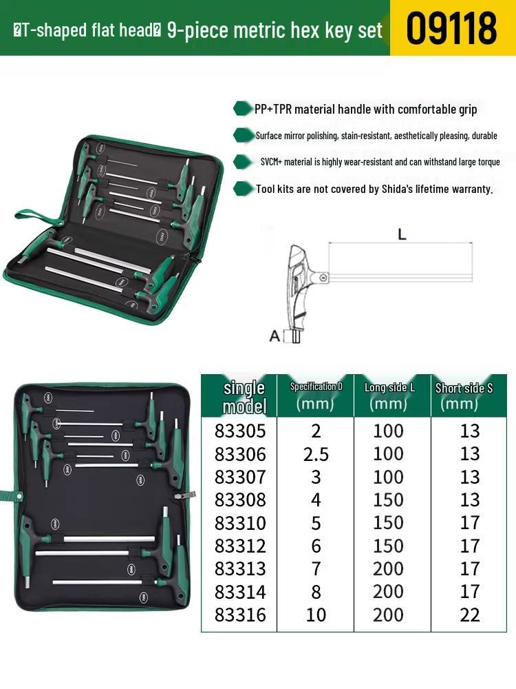 SATA Extra Long Hex & Torx Wrench Set with Ball & Flat Heads