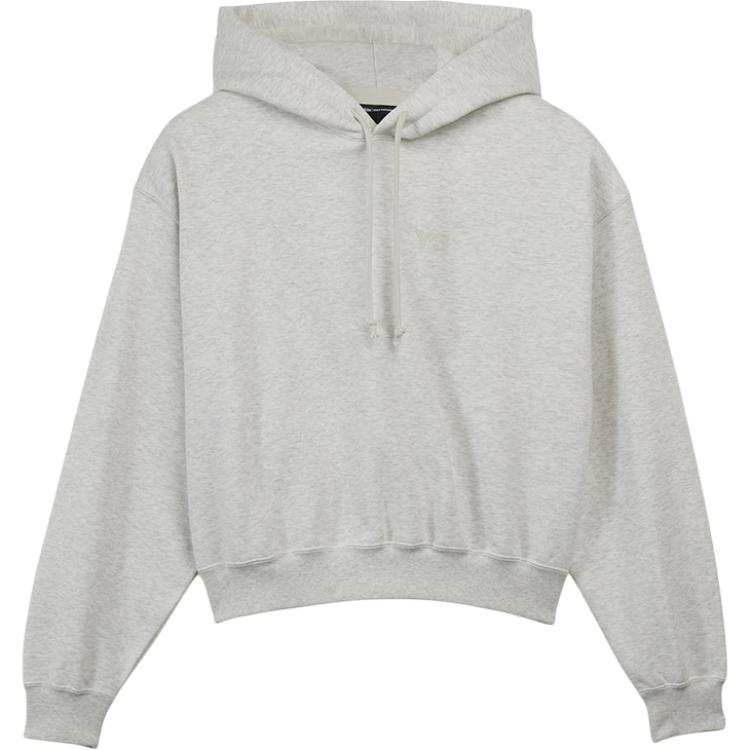 Y-3 Solid Logo Printed Hooded Zip-Up Long Sleeve Sweatshirt Women sweatshirt Gray JD9818