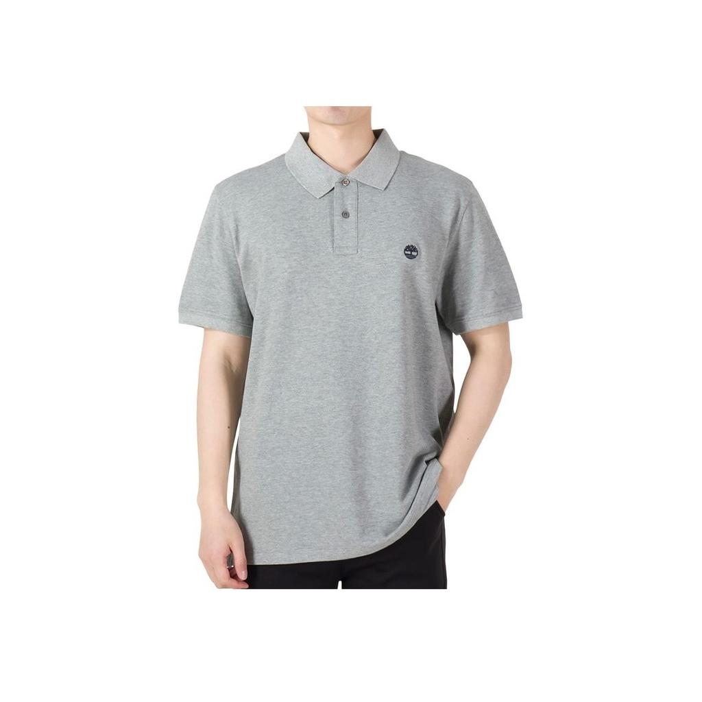 Timberland Outdoor Casual Business Short Sleeve Polo Shirt Men Tops Gray A6943-052