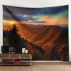 Mountain Peak Sunset Landscape Tapestry 3D Forest Waterfall Landscape Wall Hanging Home Background Cloth Decor Garden Poster