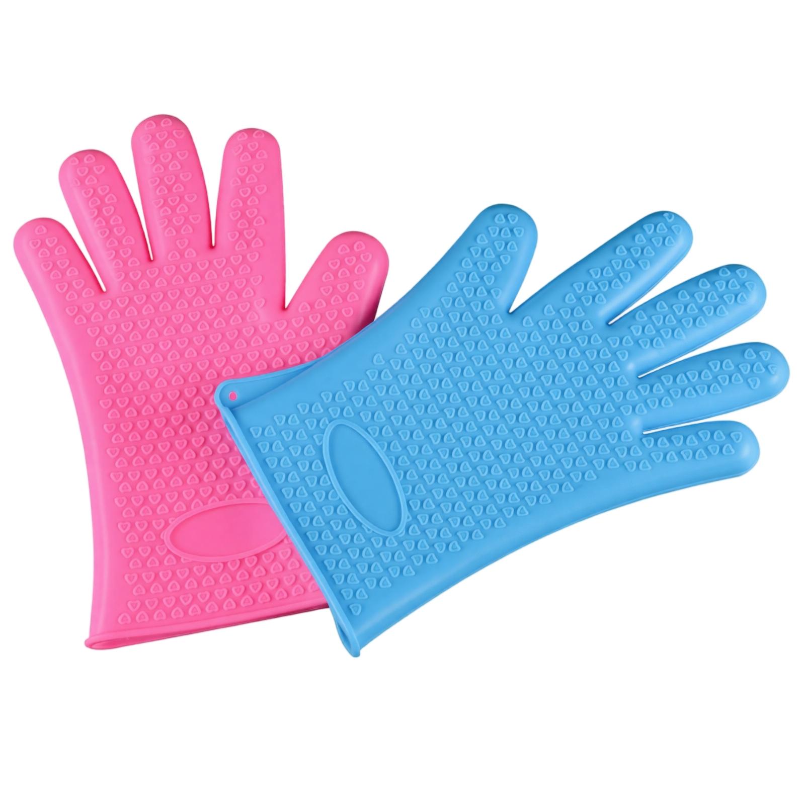 Heat Resistant Silicone Gloves for Cooking and Baking Oven Gloves Non Slip Kitchen Gloves for Barbecue Grill Microwave Dishwasher Safe one size