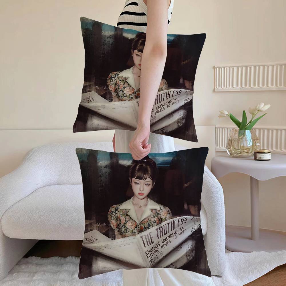 Cool Jang Won Young Pillow Case Anti-dustmite Pillowcase Invisible Zipper Silky Sofa Cushion Cover