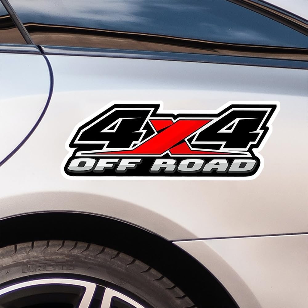 2pc 4X4 Off-Road Decal Stickers 11.81''x3.94'', Scratch Blocking, Self-Adhesive Waterproof Decal, Used for Car, for Ford F-150, F-250, F-350, Tacoma,