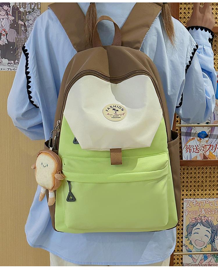 Schoolbag new contrasting color high school student schoolbag manufacturer wholesale junior high school student backpack large capacity versatile