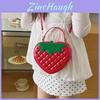 Borsa a tracolla rotonda piccola in PU con fragole carine per l'uso casual estivo