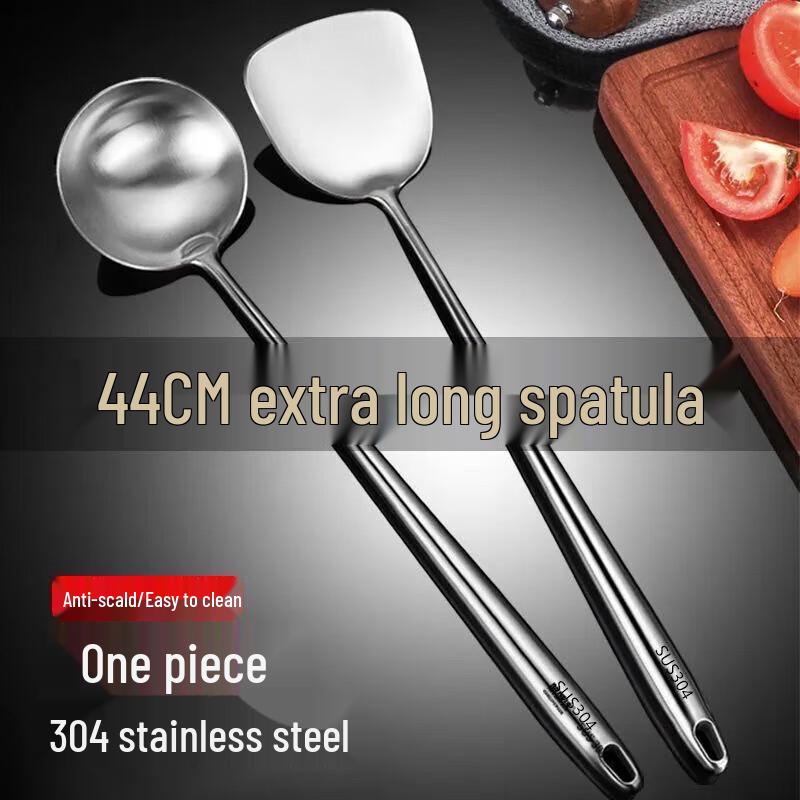 316L Stainless Steel Wok Spatula and Soup Ladle Set