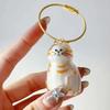 Transparent Dog Hair Storage Container Adorable Pet Keepsake Capsule Pendant With Key Ring for Pet Lovers DIY Memorial Keychain
