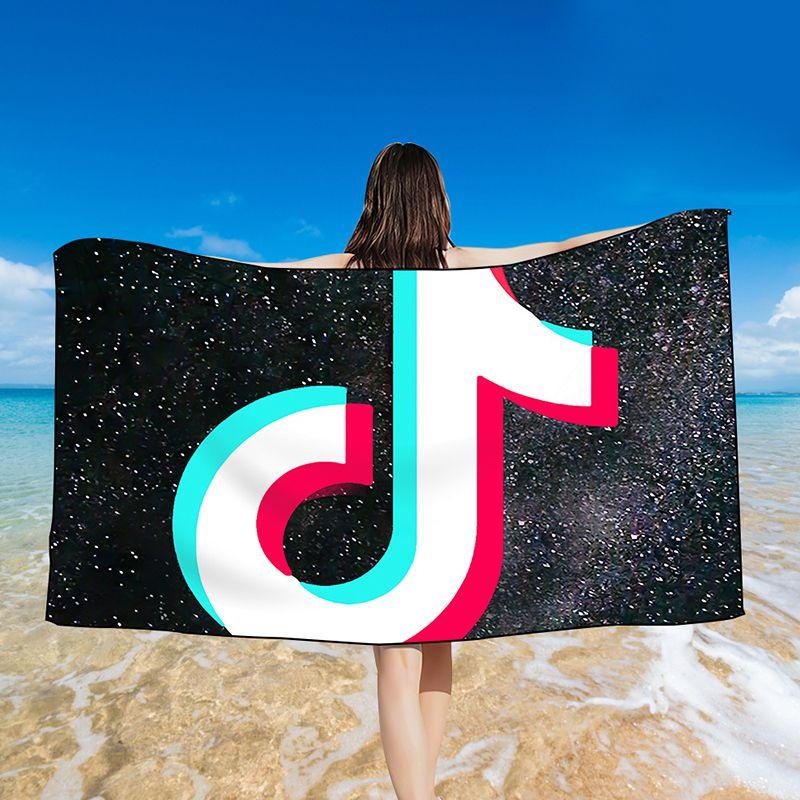Tiktok 3d Printed Towel Bathing Bathrobe Beach Swimming Swimwear Shower Towel