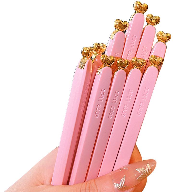 5 Pairs Colored Reusable Chopsticks, Fiberglass Chopsticks Set, Non-Slip, 25.5cm