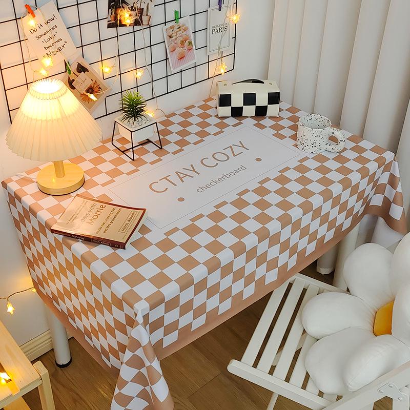 Mantel de PVC Impermeable y a Prueba de Aceite Estilo Nórdico - Rectangular, Diseño Artístico, Fácil de Limpiar, Mantel para Mesa de Comedor/Café